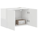 TV vægskab Høj gloss hvid 59,5 x 31 x 40 cm Konstrueret træ