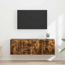 TV vægskab 2 pcs Røget eg 59,5 x 31 x 40 cm Konstrueret træ