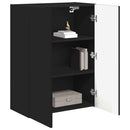 TV vægskab Vægmonteret Sort 59,5 x 31 x 80 cm Konstrueret træ