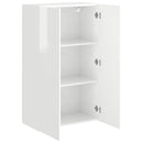 TV vægskab 59,5 x 31 x 100 cm Høj gloss hvid Konstrueret træ