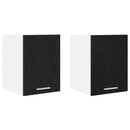 Hængeskab 2 pcs Sort Eg og Hvid 30 x 31 x 40 cm Konstrueret træ