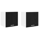 Hængeskab 2 pcs Sort Eg og Hvid 40 x 31 x 40 cm Konstrueret træ
