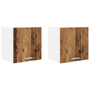 Hængeskab med dør 2 pcs Gammelt træ og Hvid 40 x 31 x 40 cm
