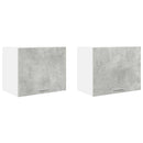 Hængeskab med dør 2 pcs Beton grå og hvid 50 x 31 x 40 cm