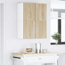 Hængeskab med dør 2 pcs Sonoma Eg og Hvid 60 x 31 x 40 cm
