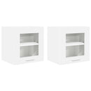Hængeskab med dør 2 pcs Hvid 40 x 31 x 40 cm Konstrueret træ