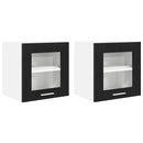Hængeskab med dør 2 pcs Sort eg 40 x 31 x 40 cm Konstrueret træ
