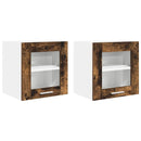 Hængeskab 2 pcs Røget eg 40 x 31 x 40 cm Konstrueret træ