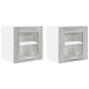 Hængeskab 2 pcs Grå Sonoma 40 x 31 x 40 cm Konstrueret træ