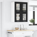 Hængeskab med dør 2 pcs Sort eg 60 x 31 x 40 cm Konstrueret træ