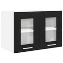 Hængeskab med dør 2 pcs Sort eg 60 x 31 x 40 cm Konstrueret træ