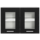 Hængeskab med dør 2 pcs Sort eg 60 x 31 x 40 cm Konstrueret træ