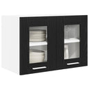 Hængeskab med dør 2 pcs Sort eg 60 x 31 x 40 cm Konstrueret træ