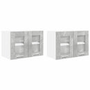 Hængeskab 2 pcs Beton Grå 60 x 31 x 40 cm Konstrueret træ