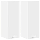 Hængeskab med dør 2 pcs Hvid 30 x 31 x 80 cm Konstrueret træ