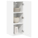 Hængeskab med dør 2 pcs Hvid 30 x 31 x 80 cm Konstrueret træ