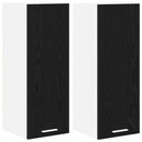 Hængeskab 2 pcs Sort Eg og Hvid 30 x 31 x 80 cm Konstrueret træ