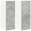 Hængeskab med dør 2 pcs Beton grå og hvid 30 x 31 x 80 cm