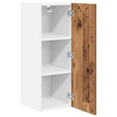Hængeskab med dør 2 pcs Gammelt træ og Hvid 30 x 31 x 80 cm