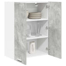 Hængeskab med dør Beton Grå 60 x 31 x 80 cm Konstrueret træ