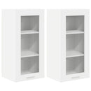Hængeskab med dør 2 pcs Hvid 40 x 31 x 80 cm Konstrueret træ