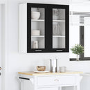 Hængeskab med dør 2 pcs Sort eg 40 x 31 x 80 cm Konstrueret træ