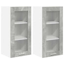 Hængeskab 2 pcs Beton Grå 40 x 31 x 80 cm Konstrueret træ