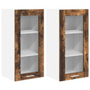 Hængeskab 2 pcs Røget eg 40 x 31 x 80 cm Konstrueret træ