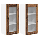 Hængeskab 2 pcs Gammelt træ 40 x 31 x 80 cm Konstrueret træ