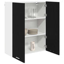 Hængeskab med dør Sort eg 80 x 31 x 100 cm Konstrueret træ