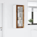 Hængeskab med dør Gammelt træ 40 x 31 x 100 cm Konstrueret træ