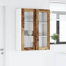 Hængeskab med dør Gammelt træ 80 x 31 x 100 cm Konstrueret træ