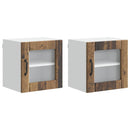 Væglågskab LUCCA 2 pcs Gammelt træ 40 x 31 x 40 cm