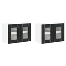 Væglågskab LUCCA 2 pcs Sort 60 x 31 x 40 cm Konstrueret træ