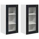 Væglågskab LUCCA 2 pcs Sort 40 x 31 x 80 cm Konstrueret træ