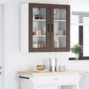 Væglågskab LUCCA 2 pcs Brunt eg 40 x 31 x 80 cm Konstrueret træ