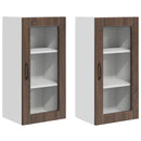 Væglågskab LUCCA 2 pcs Brunt eg 40 x 31 x 80 cm Konstrueret træ