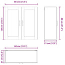 Væglågskab LUCCA Brunt eg 80 x 31 x 80 cm Konstrueret træ