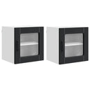 Væglågskab PORTO 2 pcs Sort 40 x 31 x 40 cm Konstrueret træ