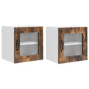 Vægglas skab PORTO 2 pcs Røget eg 40 x 31 x 40 cm