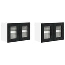 Væglågskab PORTO 2 pcs Sort 60 x 31 x 40 cm Konstrueret træ