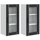 Væglampe Skab PORTO 2 pcs Sort 40 x 31 x 80 cm Konstrueret træ