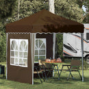Pop-up Festtelt 195 x 195 x 245 cm Gråbrun Oxford stof