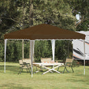 Pop-up Festtelt 288 x 288 x 245 cm Gråbrun Oxford stof