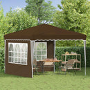 Pop-up Festtelt 288 x 288 x 245 cm Gråbrun Oxford stof