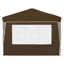 Pop-up Festtelt 288 x 288 x 245 cm Gråbrun Oxford stof