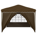 Pop-up Festtelt 288 x 288 x 245 cm Gråbrun Oxford stof