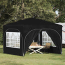 Pop-up Festtelt 290 x 290 x 245 cm Sort