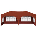 Pop-up Festtelt 575 x 288 x 245 cm Terrakotta Oxford stof