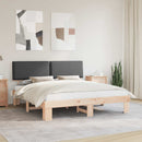 Sengestel med Polstret Hovedgavl Mørkegrå 200 x 200 cm